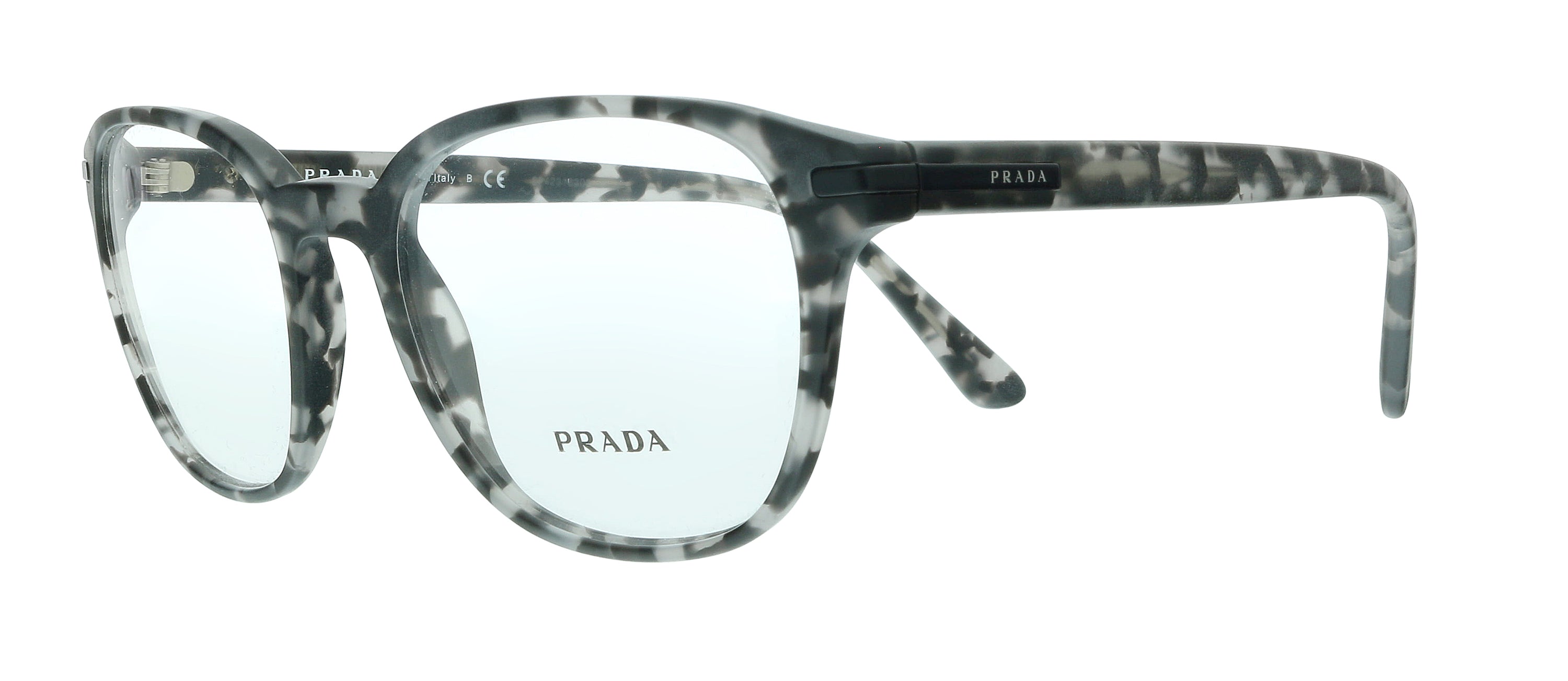 Prada Matte Grey Tortoise Square 0PR 12WV VH31O1 Eyeglasses