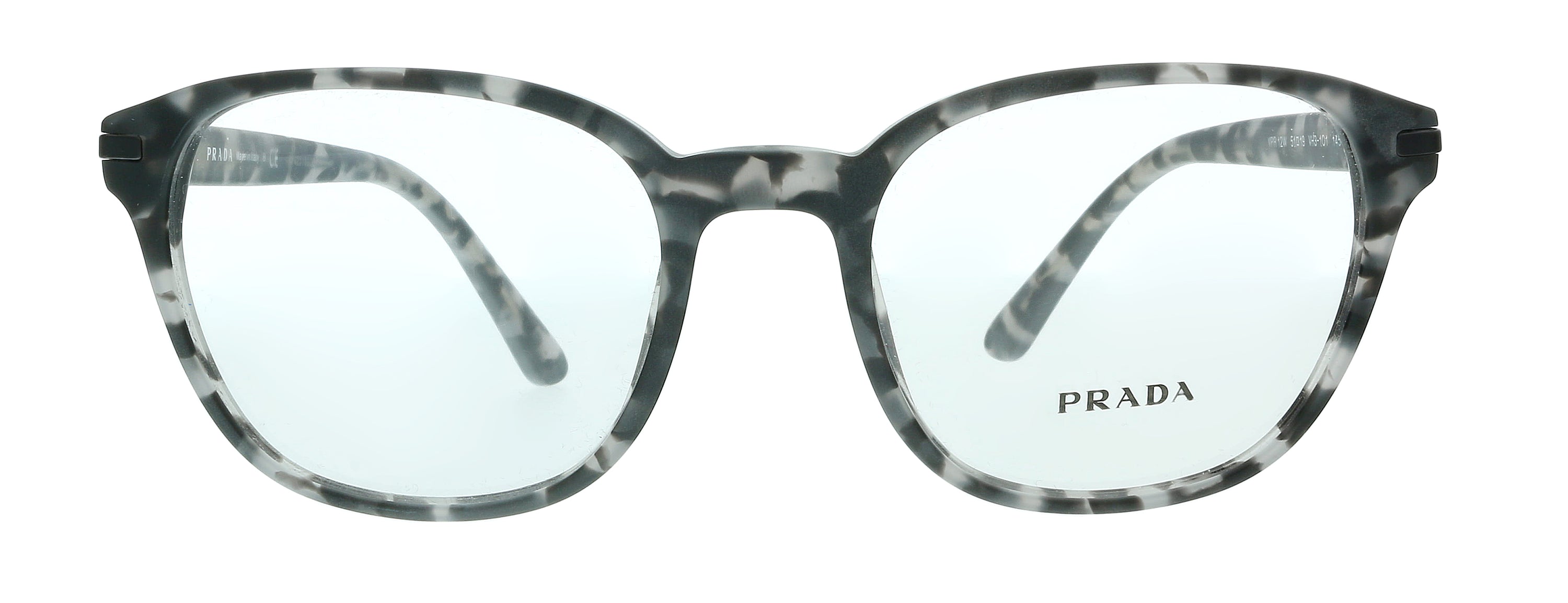 Prada Matte Grey Tortoise Square 0PR 12WV VH31O1 Eyeglasses