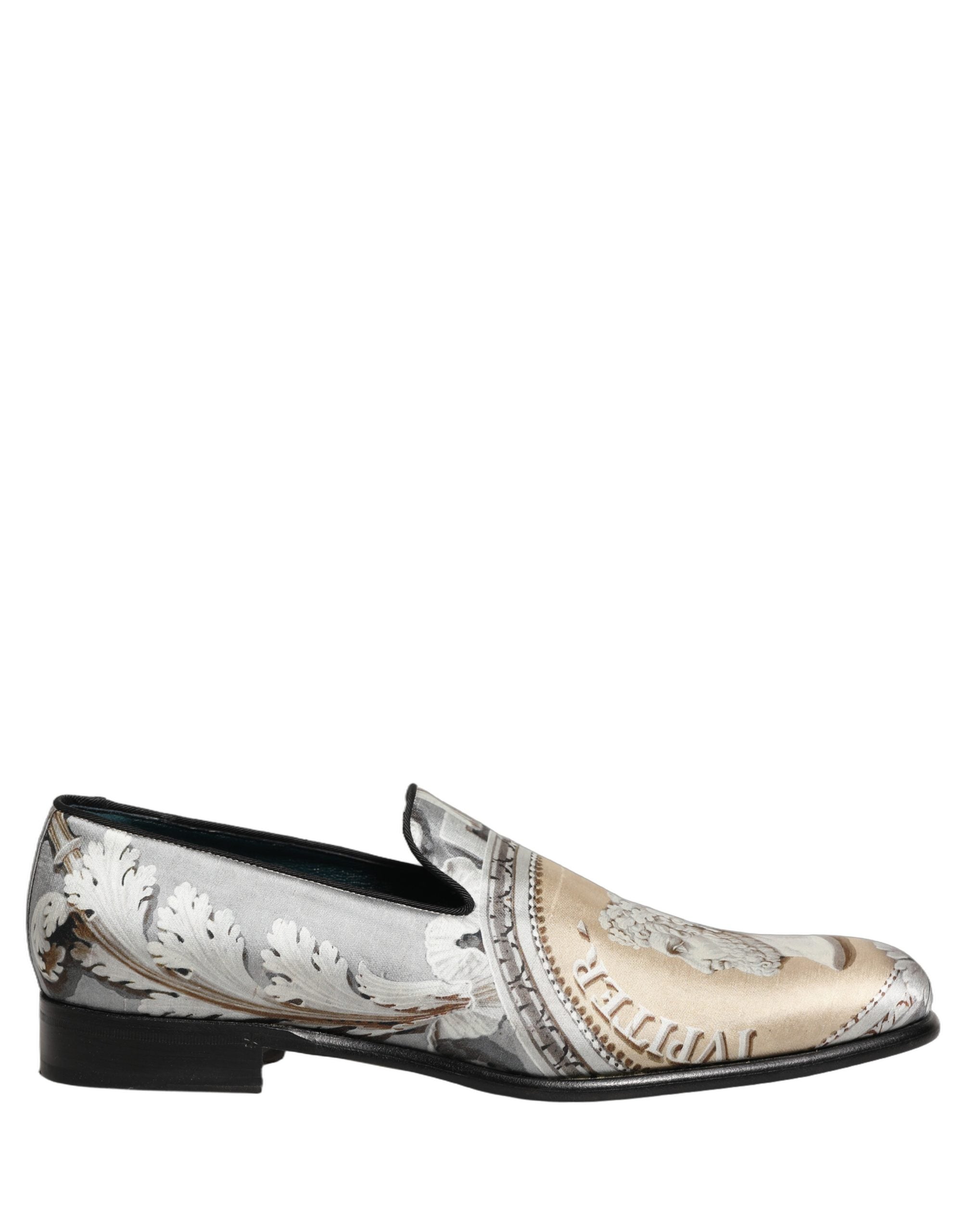 Dolce & Gabbana Multicolor Roman Slip On Dress Loafers Men's Shoes