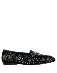 Dolce & Gabbana Black Crystal Embellished Dress Loafers Men's Shoes