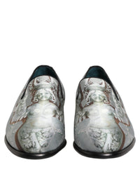 Dolce & Gabbana Gray Baroque Angel Velvet Men Loafers Men's Shoes