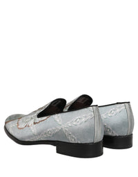 Dolce & Gabbana Gray Baroque Angel Velvet Men Loafers Men's Shoes