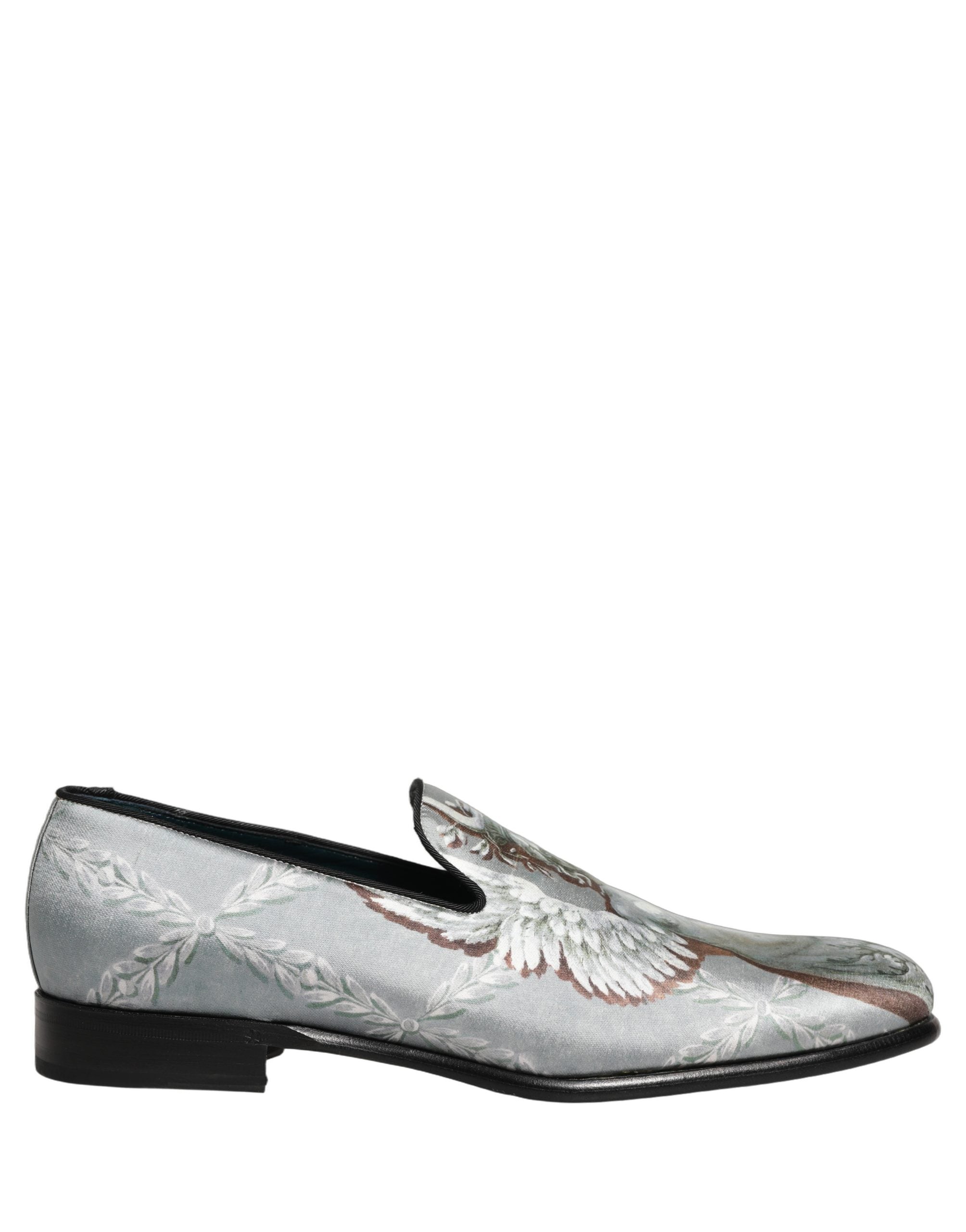 Dolce & Gabbana Gray Baroque Angel Velvet Men Loafers Men's Shoes