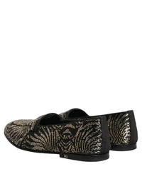 Dolce & Gabbana Black Silver Embellished Dress Loafers Men's Shoes