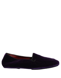 Dolce & Gabbana Violet Velvet Slip On Men Flats Loafers Men's Shoes