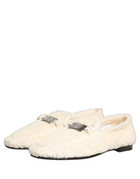 Dolce & Gabbana White Fur Shearling Men Dress Loafers Men's Shoes