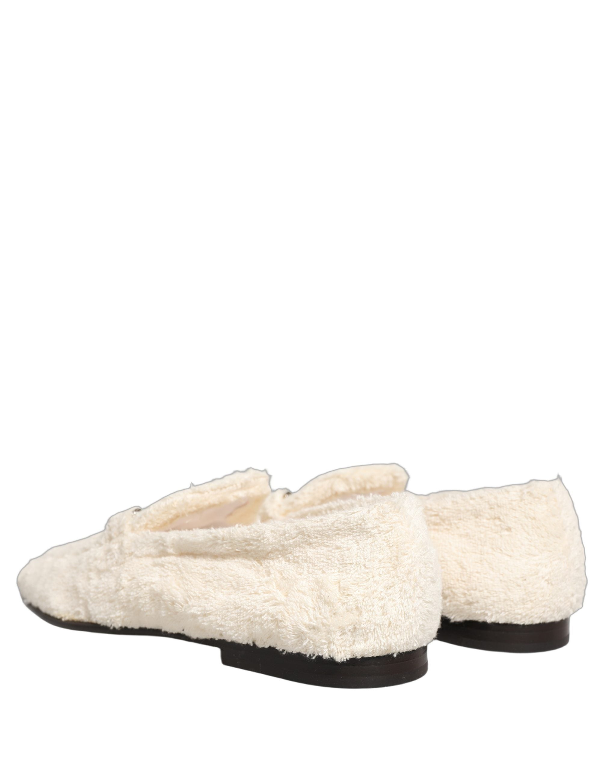 Dolce & Gabbana White Fur Shearling Men Dress Loafers Men's Shoes