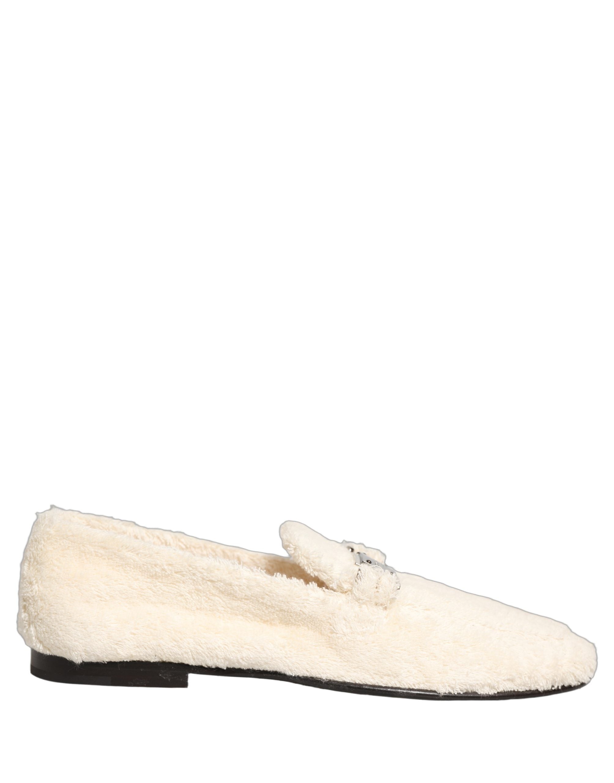 Dolce & Gabbana White Fur Shearling Men Dress Loafers Men's Shoes