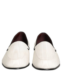 Dolce & Gabbana White Velvet Slip On Men Flats Loafers Men's Shoes