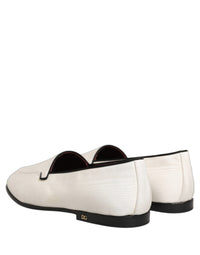 Dolce & Gabbana White Velvet Slip On Men Flats Loafers Men's Shoes