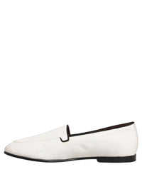 Dolce & Gabbana White Velvet Slip On Men Flats Loafers Men's Shoes