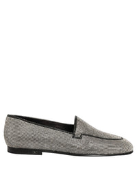 Dolce & Gabbana Silver Crystal Embellished Men Loafers Men's Shoes