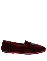 Dolce & Gabbana Red Suede Embellished Men Dress Loafers Men's Shoes
