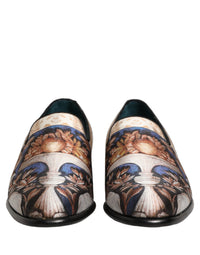 Dolce & Gabbana Multicolor Fruit Print Velvet Loafers Men's Shoes