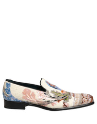 Dolce & Gabbana Multicolor Sequin Embroidered Loafers Men's Shoes