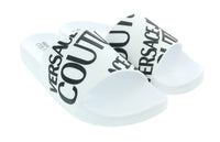 Versace Jeans Couture White Mens Signature Pattern Pool Slide