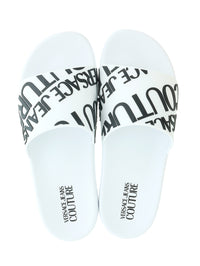 Versace Jeans Couture White Mens Signature Pattern Pool Slide