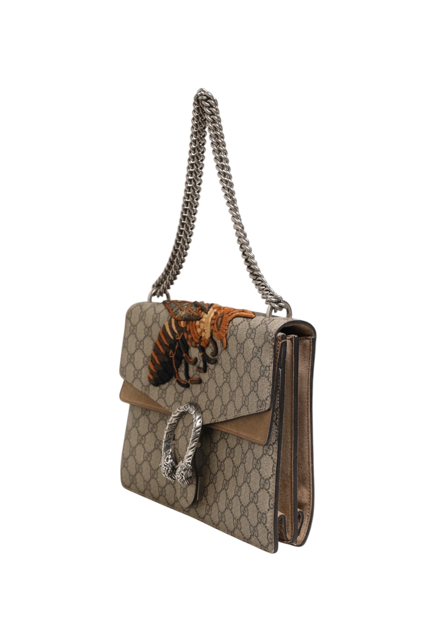 Gucci Supreme Monogram Bee Embroidered Shoulder Women's Bag (Authentic Pre-Loved)