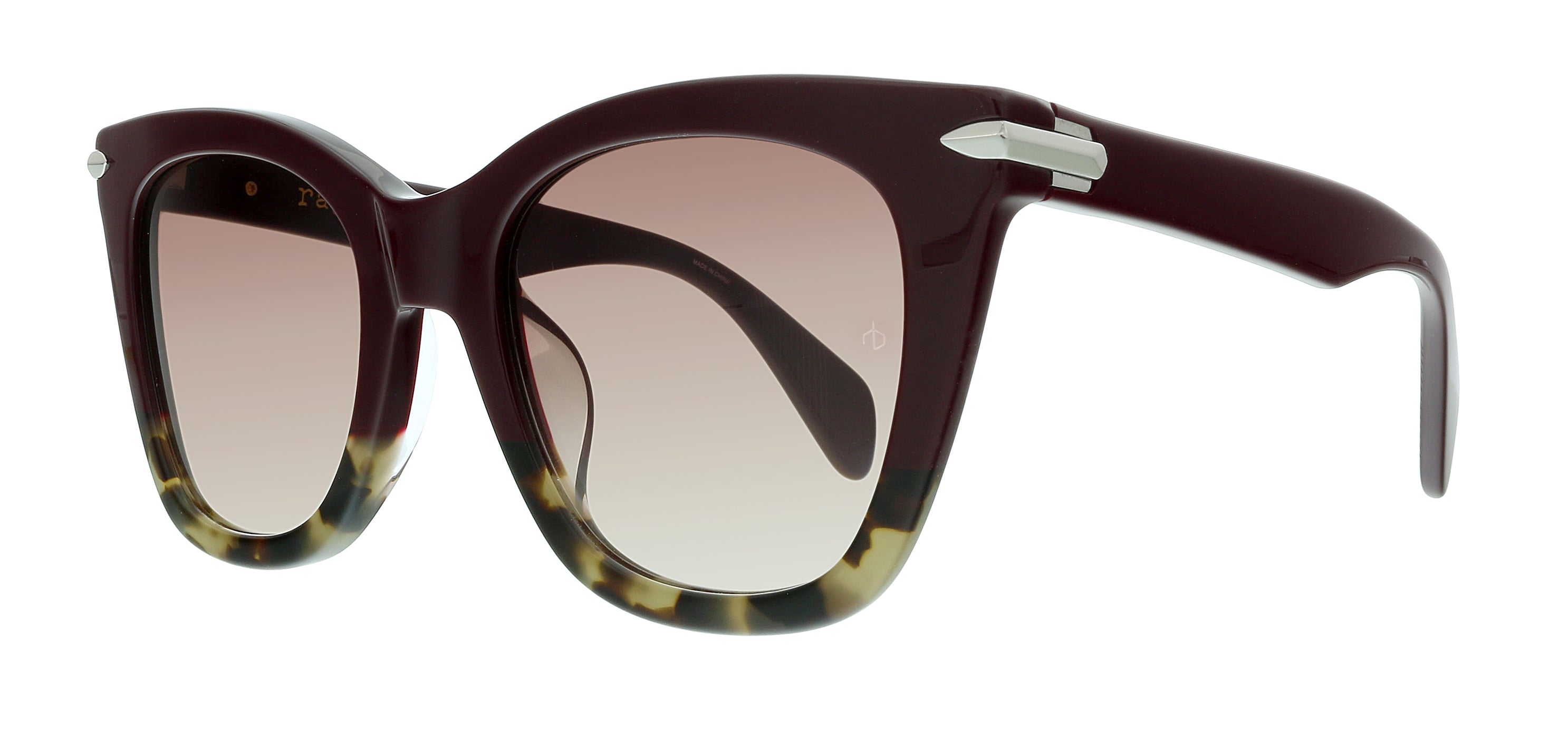 Rag & Bone Burgundy Havana Square RNB1029/G/S HA 0YDC Sunglasses