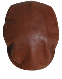 Dolce & Gabbana Men Brown Lamb Leather Newsboy Cloth Capello Men's Hat