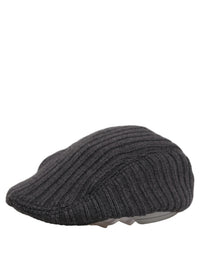 Dolce & Gabbana Men Dark Gray Wool Knitted Newsboy Capello Men's Hat