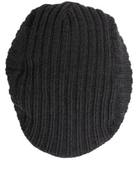 Dolce & Gabbana Men Dark Gray Wool Knitted Newsboy Capello Men's Hat