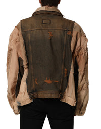 Dolce & Gabbana Multicolor Raw Cut Panelled Denim Men Men's Jacket