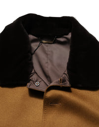 Dolce & Gabbana Brown Cashmere Mink Fur Men Overcoat Men's Jacket