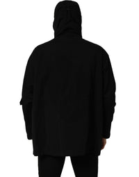 Dolce & Gabbana Black Nylon Men Hooded Windbreaker Men's Jacket
