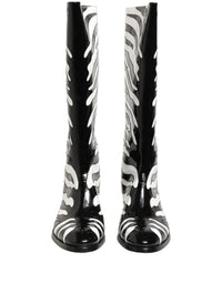Dolce & Gabbana Dolce & Gabbana Black White Zebra Knee High Men Boots Men's Shoes