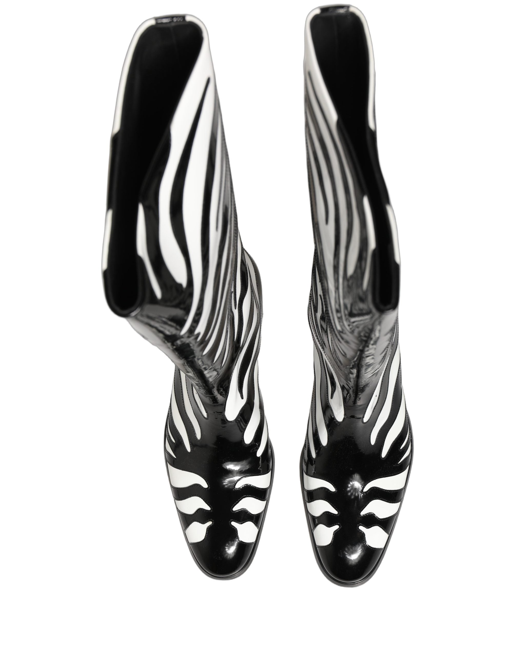 Dolce & Gabbana Dolce & Gabbana Black White Zebra Knee High Men Boots Men's Shoes