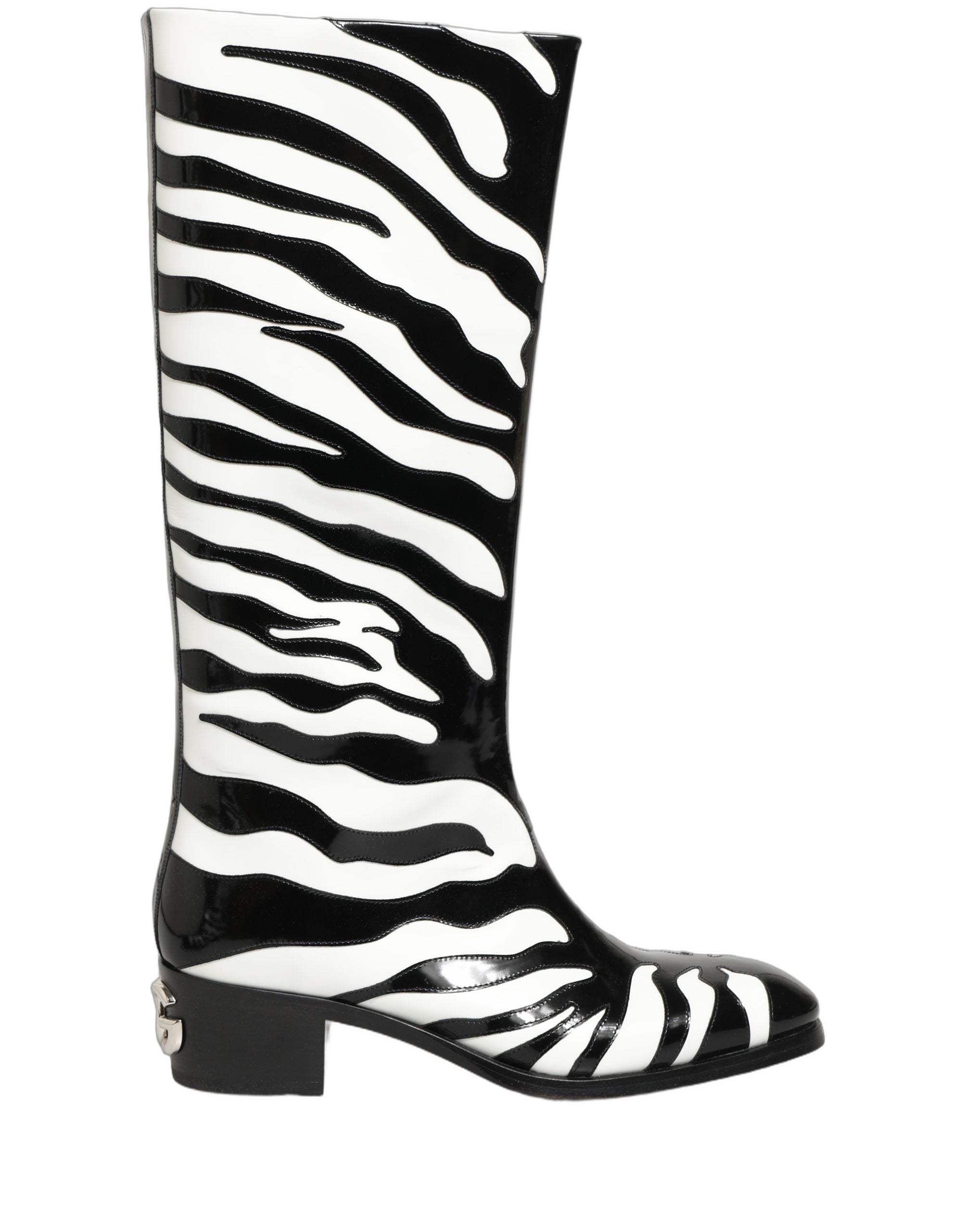 Dolce & Gabbana Dolce & Gabbana Black White Zebra Knee High Men Boots Men's Shoes