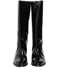 Dolce & Gabbana Dolce & Gabbana Black Leather Knee High Heels Boots Men's Shoes