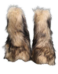 Dolce & Gabbana Brown Faux Fur Mid Calf Men Boots Men's Shoes