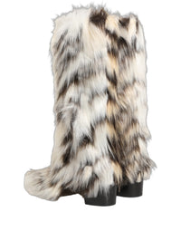 Dolce & Gabbana Dolce & Gabbana Multicolor Knee High Faux Fur Boots Men's Shoes