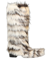 Dolce & Gabbana Dolce & Gabbana Multicolor Knee High Faux Fur Boots Men's Shoes