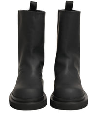Dolce & Gabbana Black Leather Mid Calf Chunky Men Boots Men's Shoes
