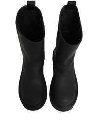 Dolce & Gabbana Black Leather Mid Calf Chunky Men Boots Men's Shoes