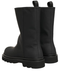 Dolce & Gabbana Black Leather Mid Calf Chunky Men Boots Men's Shoes