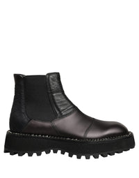 Dolce & Gabbana Black Chelsea Boots Leather Slip On Men Men's Shoes