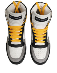Dolce & Gabbana Multicolor Leather High Top Sneakers Men's Shoes