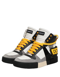 Dolce & Gabbana Multicolor Leather High Top Sneakers Men's Shoes