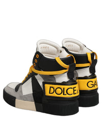 Dolce & Gabbana Multicolor Leather High Top Sneakers Men's Shoes