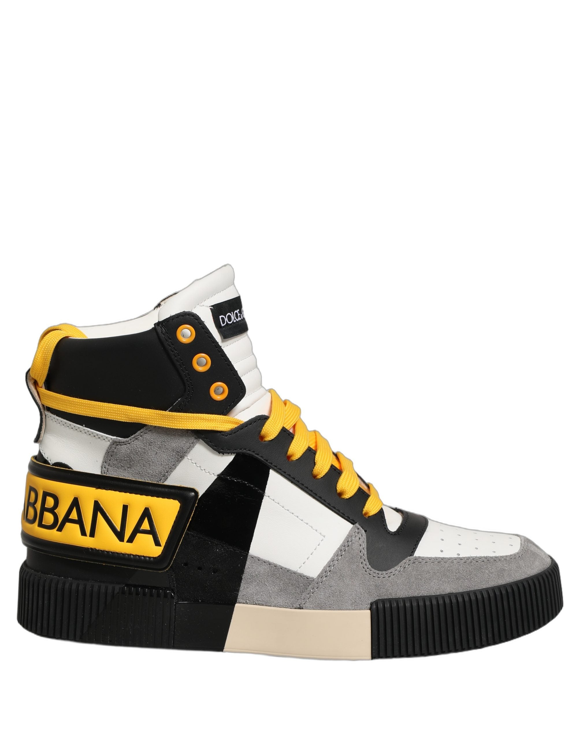 Dolce & Gabbana Multicolor Leather High Top Sneakers Men's Shoes