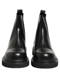 Dolce & Gabbana Black Chelsea Boots Leather Slip On Men Men's Shoes