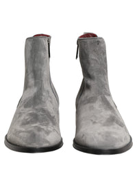 Dolce & Gabbana Gray Suede Leather Chelsea Boots Men's Shoes