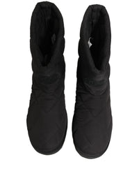 Dolce & Gabbana Black Quilted Effect Mid Calf Boots Men's Shoes