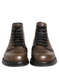 Dolce & Gabbana Brown Perugino Leather Men Ankle Boots Men's Shoes