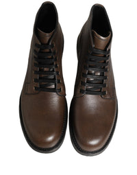 Dolce & Gabbana Brown Perugino Leather Men Ankle Boots Men's Shoes