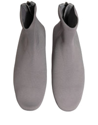 Dolce & Gabbana Gray Stretch Mesh Men Ankle Boots Men's Shoes